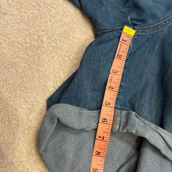 Croft & Barrow Blue Boyfriend Jeans with Distressed Details size 12 stretchy - Picture 9 of 10